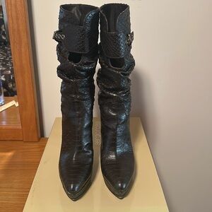 Sergio Rossi Scarpe Donna short boot 4” heel 1” platform